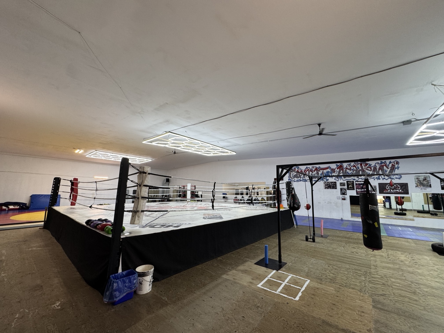 Boxing ring inside Brandon Fitness Combat Academy